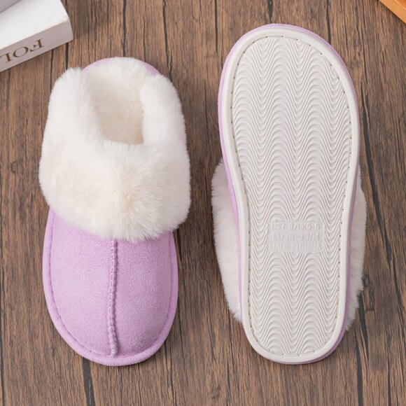 Cozy Women's Faux Fur Memory Foam Slippers - Warm & Anti-Skid (Size 9-10) - Picture 6 of 6